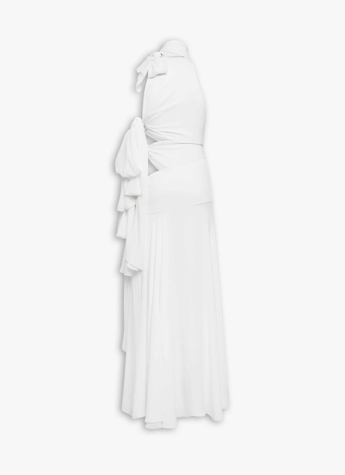 LIGHT GEORGETTE ASYMMETRICAL BOW DRESS ALAÏA WHITE LIGHT GEORGETTE ASYMMETRICAL BOW DRESS